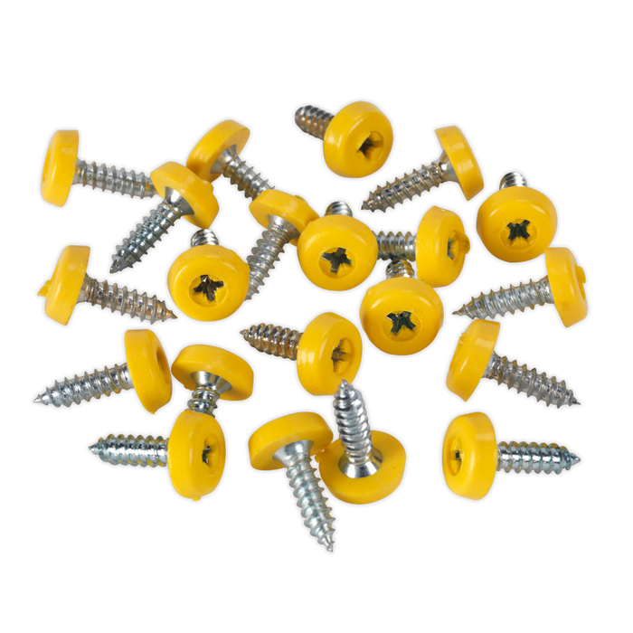 Numberplate Screw with Plastic Enclosed Head 4.8 x 18mm, Yellow - Pack of 50 | PTNP2