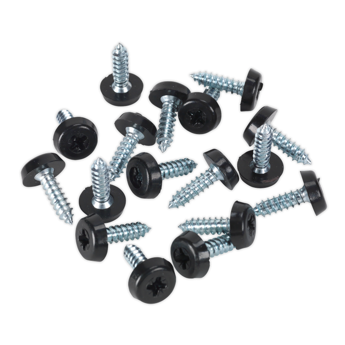 Numberplate Screw with Plastic Enclosed Head 4.8 x 18mm, Black - Pack of 50 | PTNP3