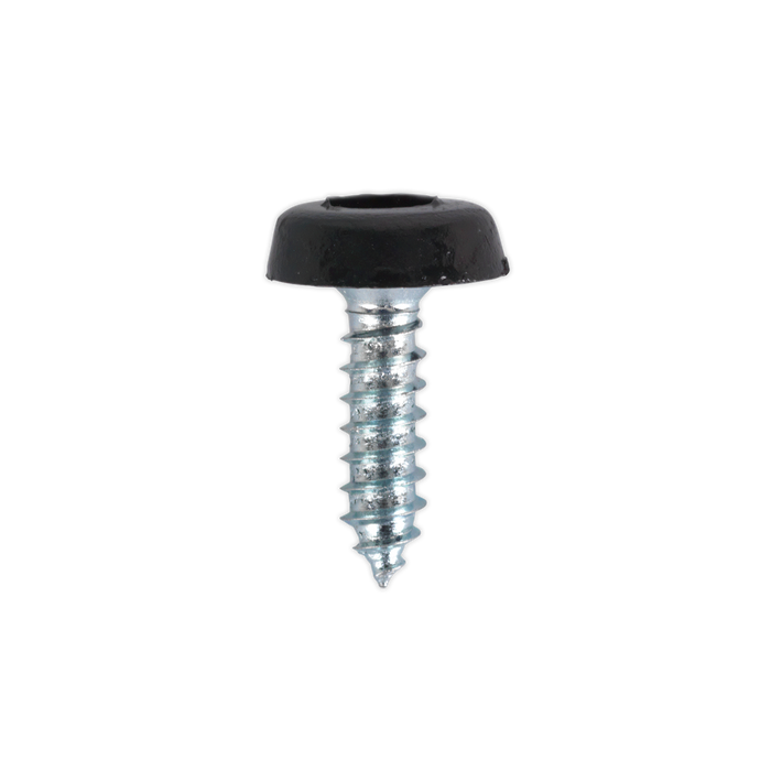 Numberplate Screw with Plastic Enclosed Head 4.8 x 18mm, Black - Pack of 50 | PTNP3