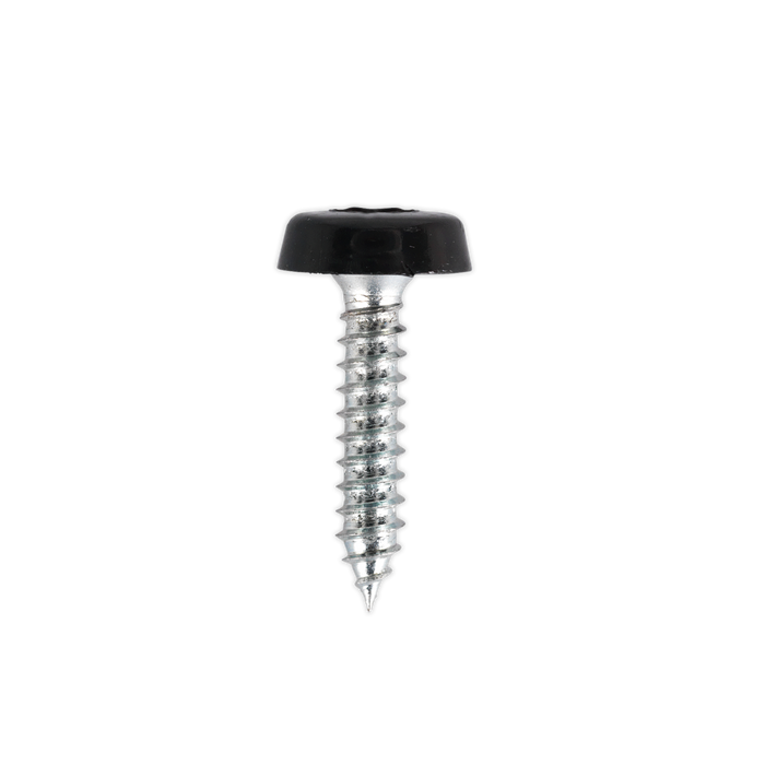 Numberplate Screw with Plastic Enclosed Head 4.8 x 24mm, Black - Pack of 50 | PTNP7
