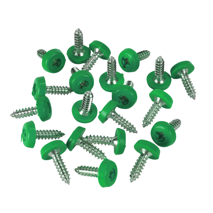 Numberplate Screws 4.8 x 18mm, Green - Pack of 50 | PTNPG