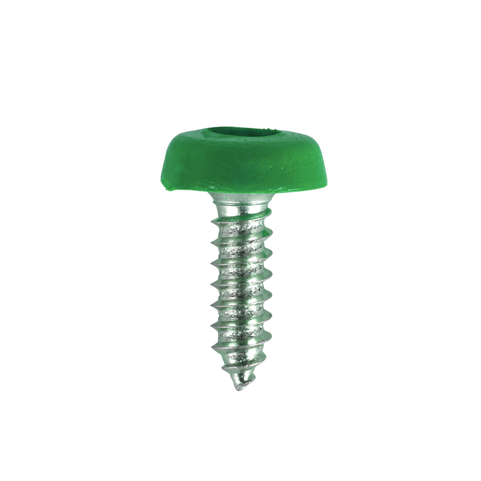 Numberplate Screws 4.8 x 18mm, Green - Pack of 50 | PTNPG