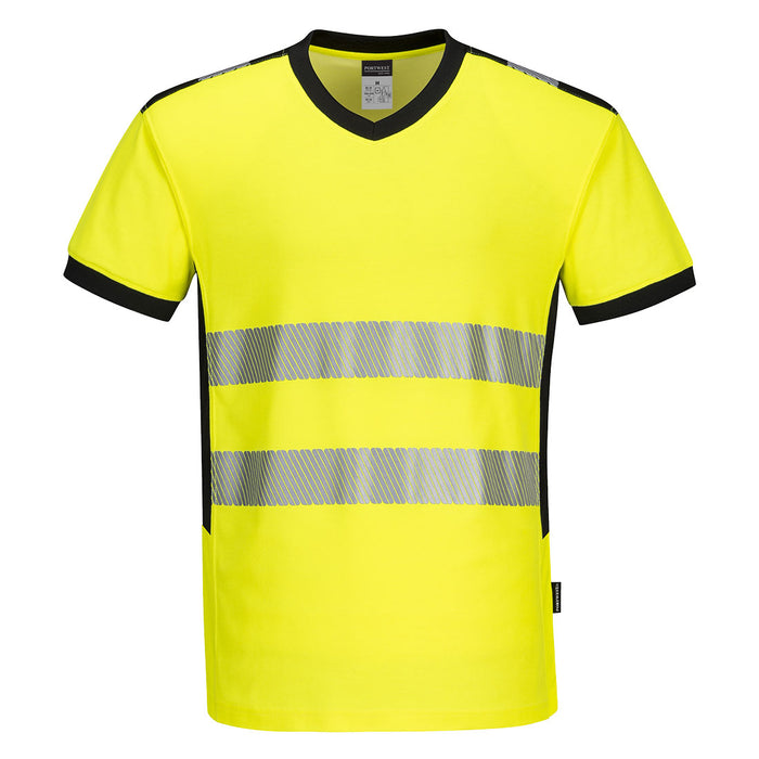 Portwest PW3 Hi-Vis V-Neck Mesh Insert T-Shirt S/S | PW310