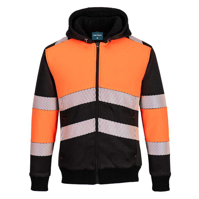 Portwest PW3 Hi-Vis Zipped Class 1 Winter Hoodie | PW377