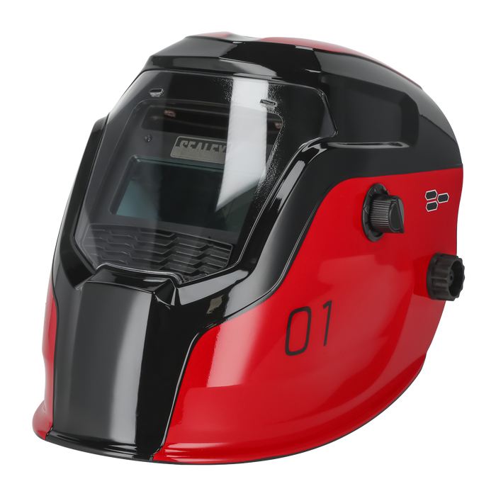 Auto Darkening Welding Helmet Shade 9-13 - Red | PWH1