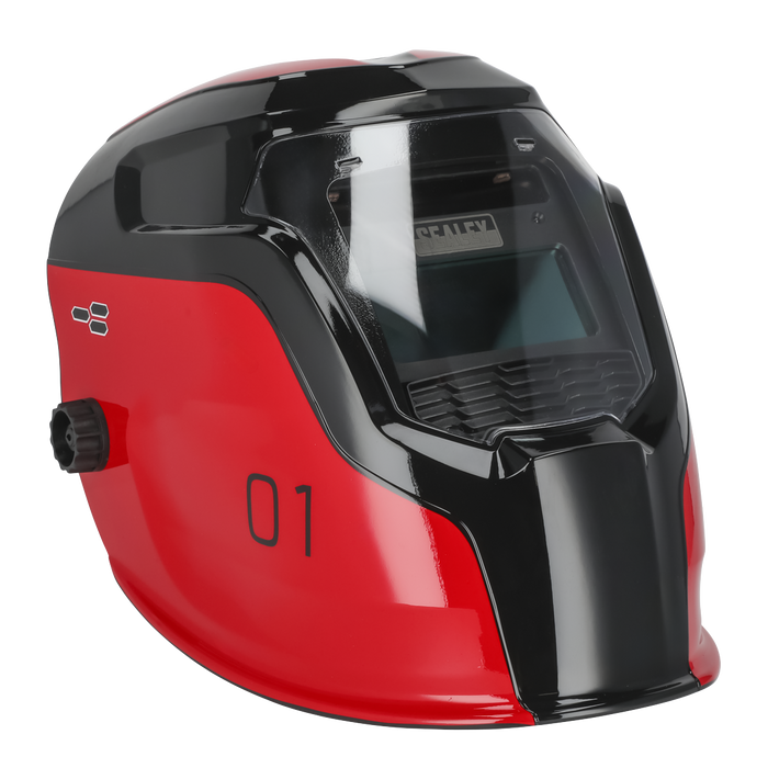 Auto Darkening Welding Helmet Shade 9-13 - Red | PWH1