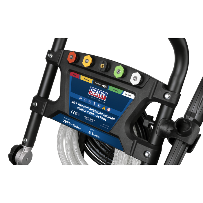Pressure Washer 198bar 513L/hr Self-Priming 5.8hp Petrol | PWM2500SP