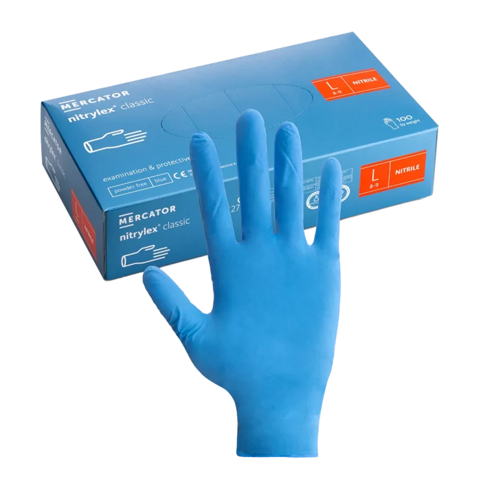 Mercator Nitrylex Classic Blue Disposable Nitrile Gloves | NITRYLEX-BLUE