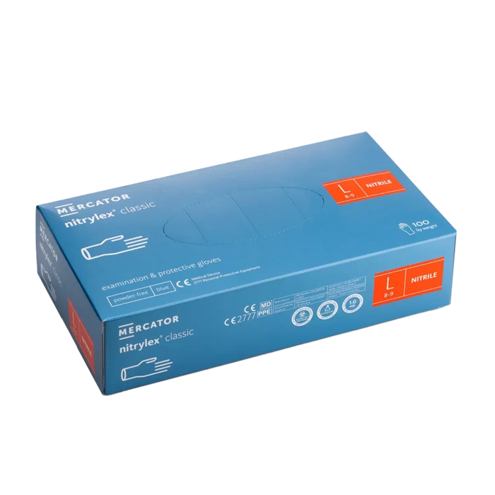 Mercator Nitrylex Classic Blue Disposable Nitrile Gloves | NITRYLEX-BLUE