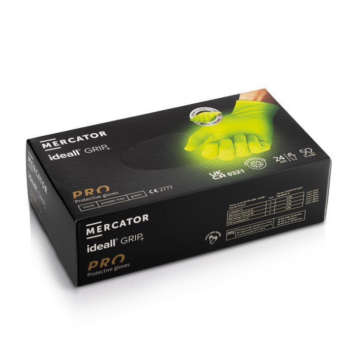 Mercator IDG Ideall Grip Strong Nitrile Glove Green | IDG-GRN