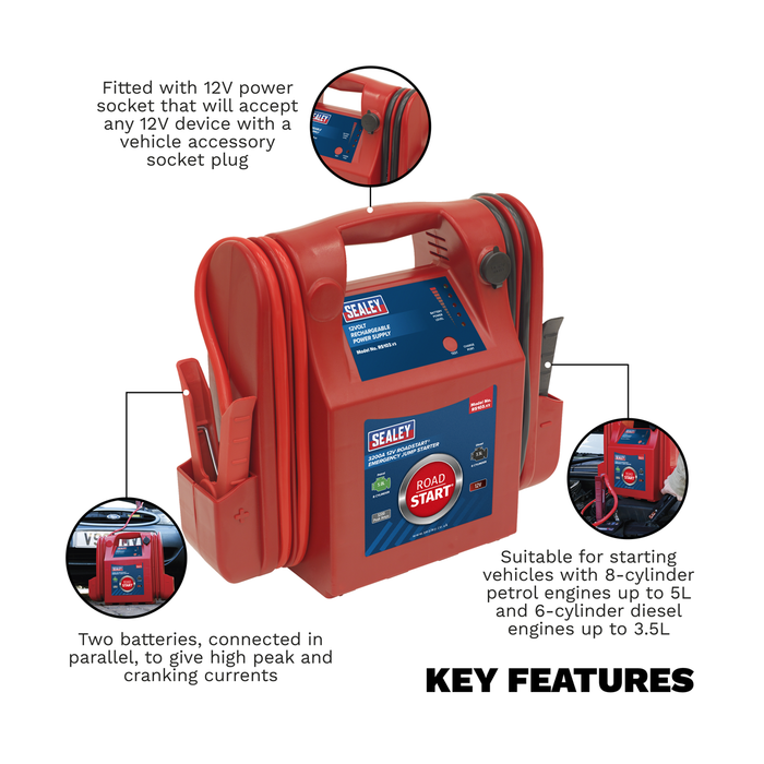 RoadStart® 12V Emergency Jump Starter 3200 Peak Amps | RS103