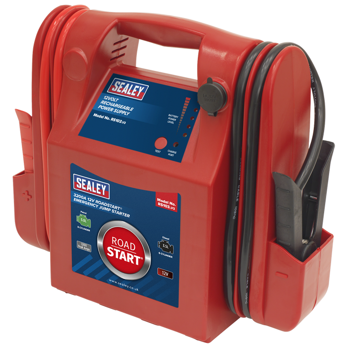 RoadStart® 12V Emergency Jump Starter 3200 Peak Amps | RS103
