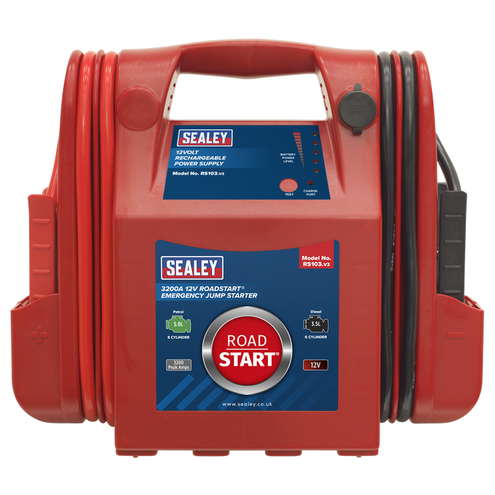RoadStart® 12V Emergency Jump Starter 3200 Peak Amps | RS103