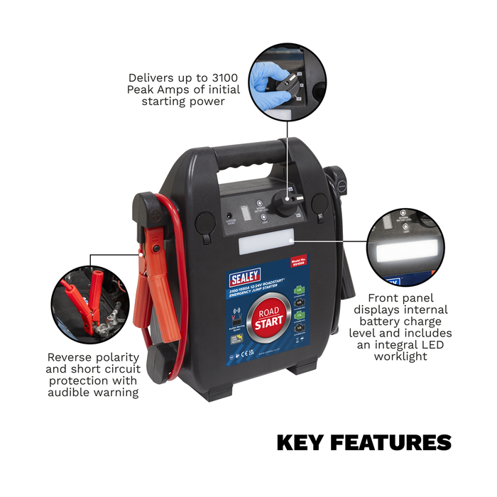 RoadStart® 12/24V Emergency 8-Cylinder Jump Starter 6L | RS105B