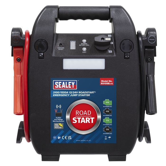 RoadStart® 12/24V Emergency 8-Cylinder Jump Starter 6L | RS105B