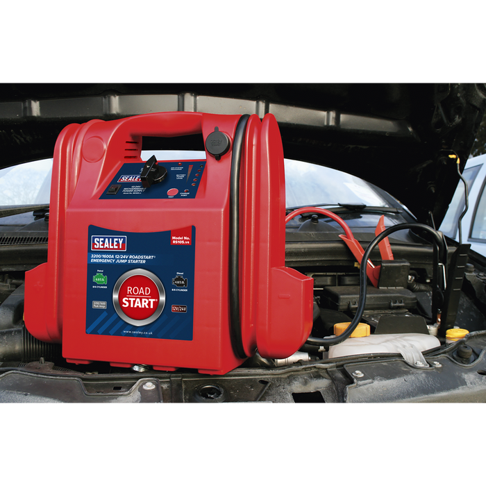 RoadStart® 12/24V Emergency Jump Starter 3200/1600 Peak Amps | RS105