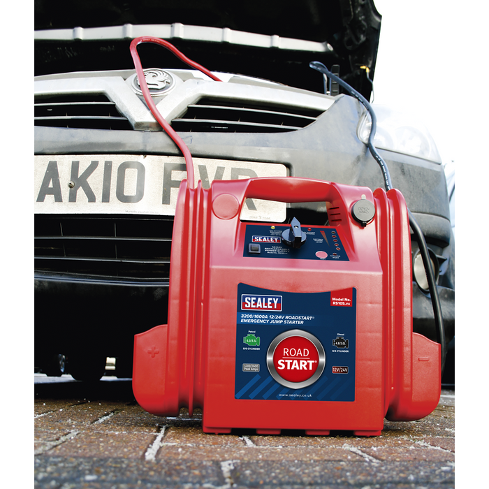 RoadStart® 12/24V Emergency Jump Starter 3200/1600 Peak Amps | RS105