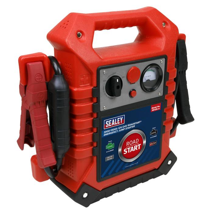 RoadStart® 12/24V Emergency Jump Starter 3000/1500 Peak Amps | RS125