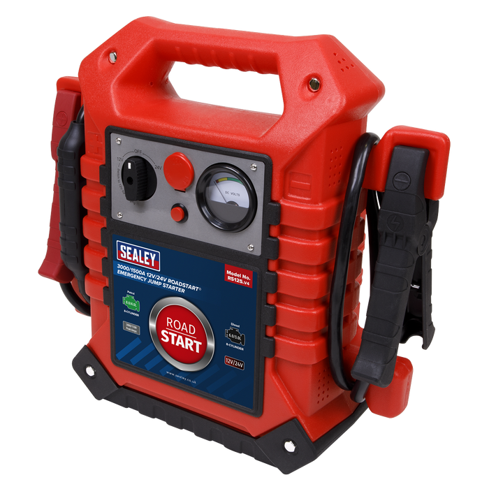 RoadStart® 12/24V Emergency Jump Starter 3000/1500 Peak Amps | RS125