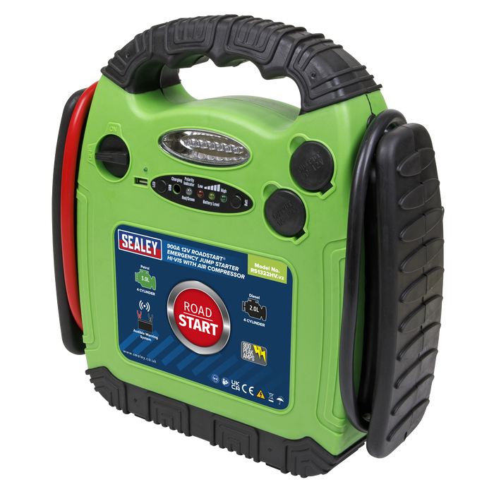 RoadStart® 12V Emergency Jump Starter with Air Compressor 900 Peak Amps | RS1322HV