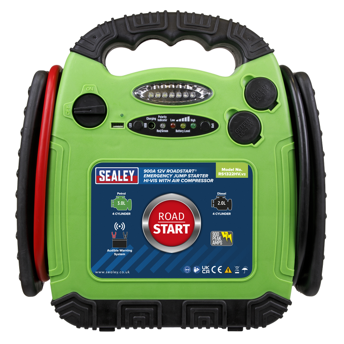RoadStart® 12V Emergency Jump Starter with Air Compressor 900 Peak Amps | RS1322HV