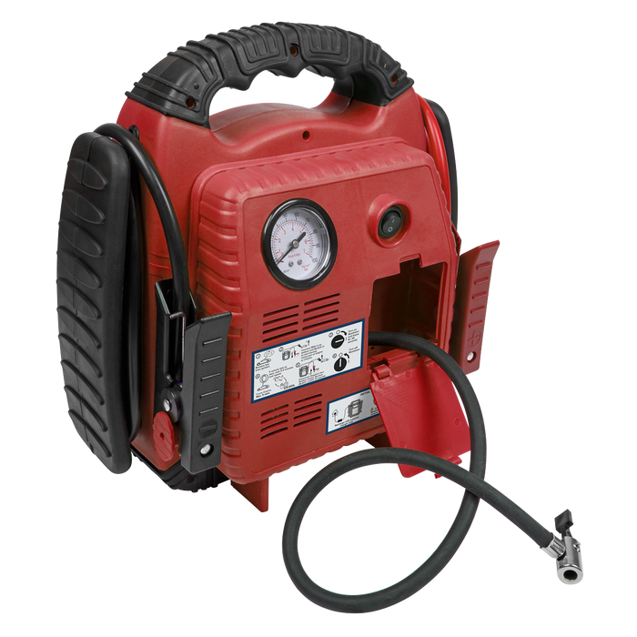 RoadStart® 12V Emergency Jump Starter with Air Compressor 900 Peak Amps | RS132