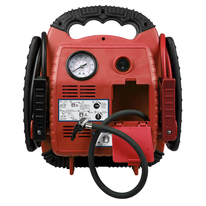 RoadStart® 12V Emergency Jump Starter with Air Compressor 900 Peak Amps | RS132