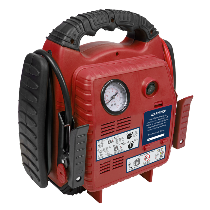 RoadStart® 12V Emergency Jump Starter with Air Compressor 900 Peak Amps | RS132