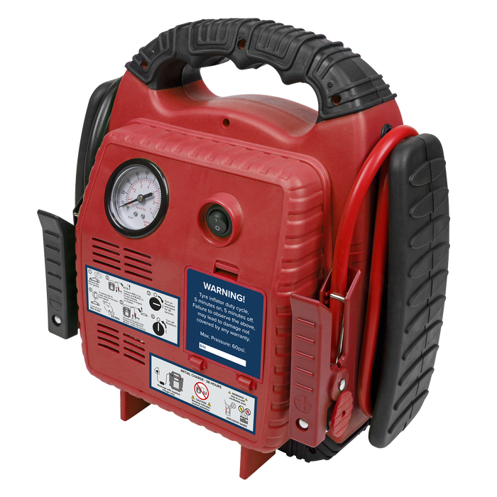 RoadStart® 12V Emergency Jump Starter with Air Compressor 900 Peak Amps | RS132