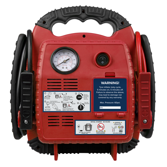 RoadStart® 12V Emergency Jump Starter with Air Compressor 900 Peak Amps | RS132