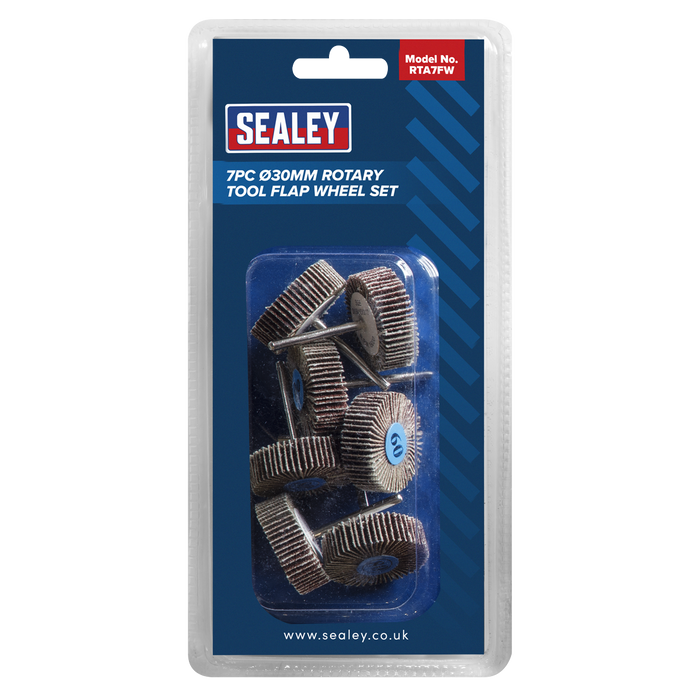 Rotary Tool Abrasive Flap Wheel Set 30mm 7pc | RTA7FW