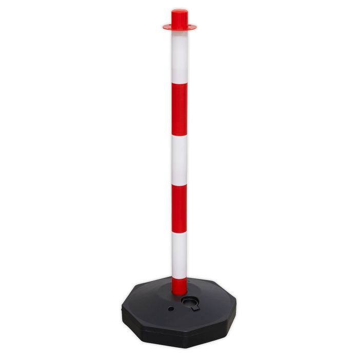 Red/White Post with Base | RWPB01