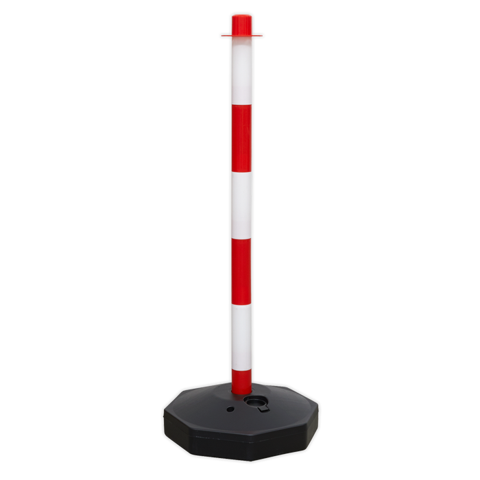 Red/White Post with Base | RWPB01