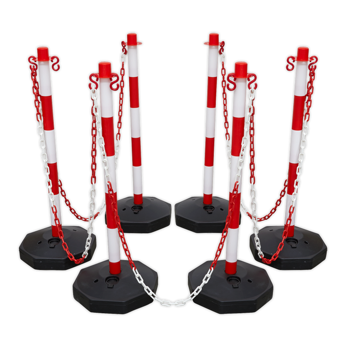 Post & Chain Kit 25m - Red/White | RWSBKIT