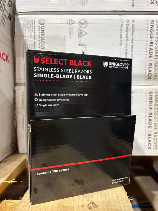 Unigloves Select Black Razors Pack of 100 | RT001-100