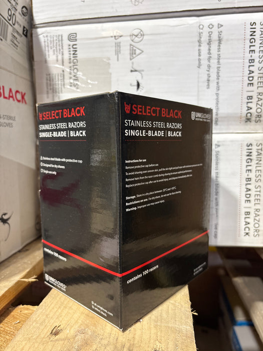 Unigloves Select Black Razors Pack of 100 | RT001-100