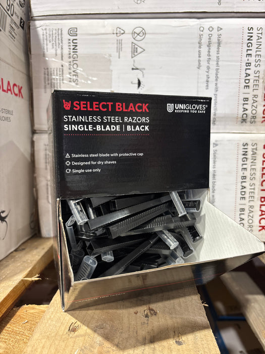 Unigloves Select Black Razors Pack of 100 | RT001-100