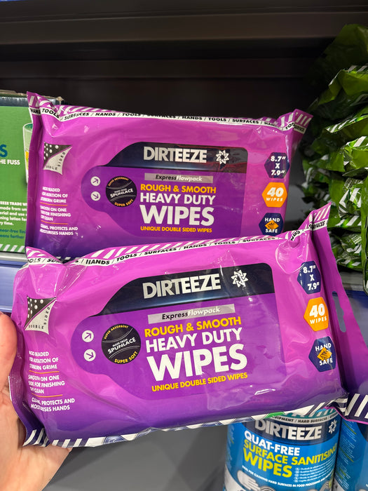 Dirteeze Rough & Smooth Wipes Flowpack, Pack of 40 Wipes | DGPF40