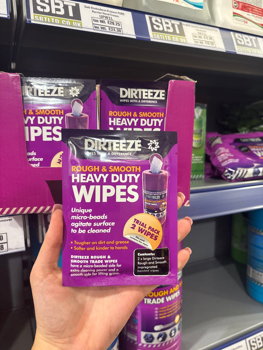 Dirteeze Rough & Smooth Wipes, Twin Sachet Display Unit (50 x 2 Wipes) | DGPS2