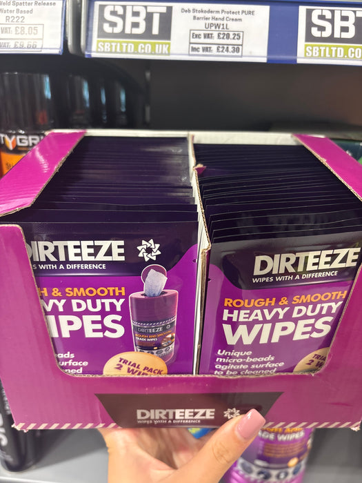 Dirteeze Rough & Smooth Wipes, Twin Sachet Display Unit (50 x 2 Wipes) | DGPS2