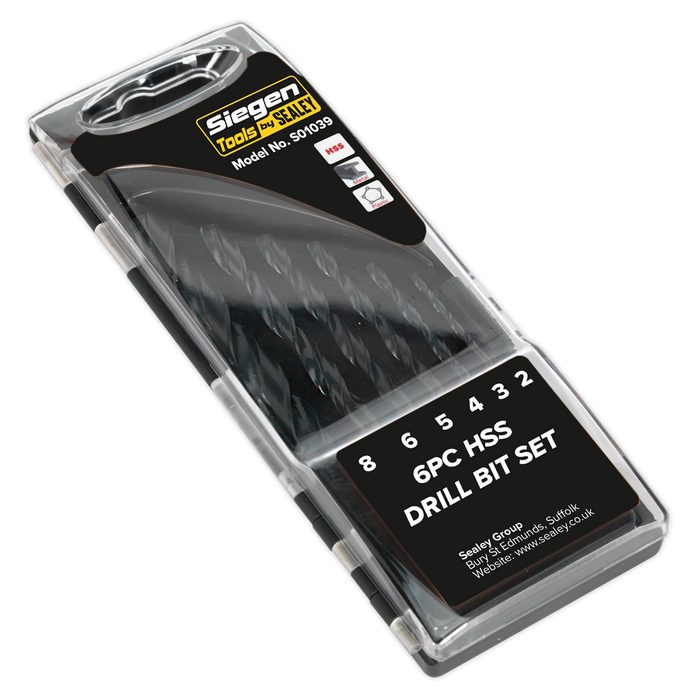 Siegen HSS Drill Bit Set 6pc - DIN 338 | S01039