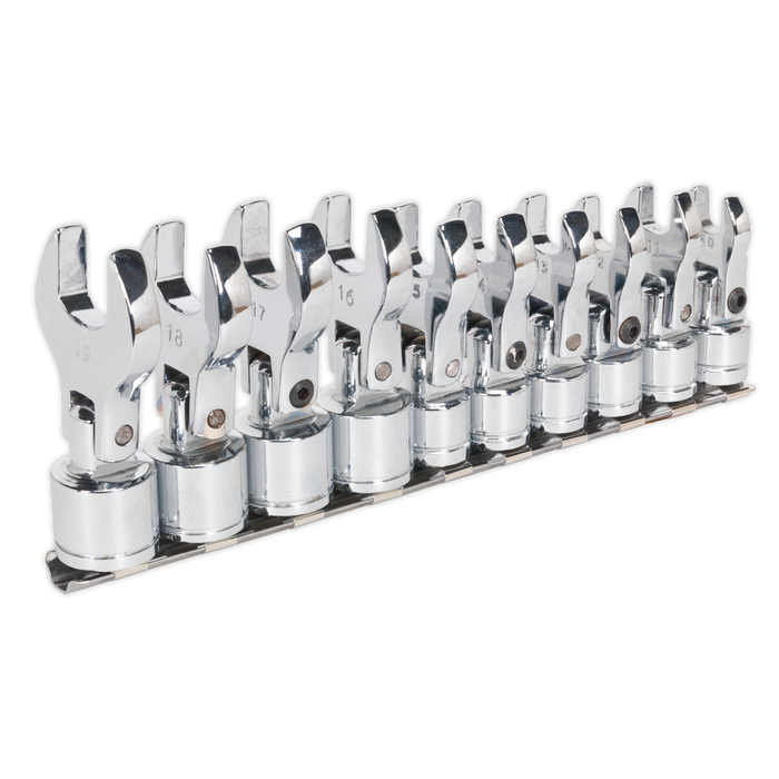 Siegen Flexible Crow's Foot Open-End Spanner Set 3/8"Sq Drive 10pc | S01043