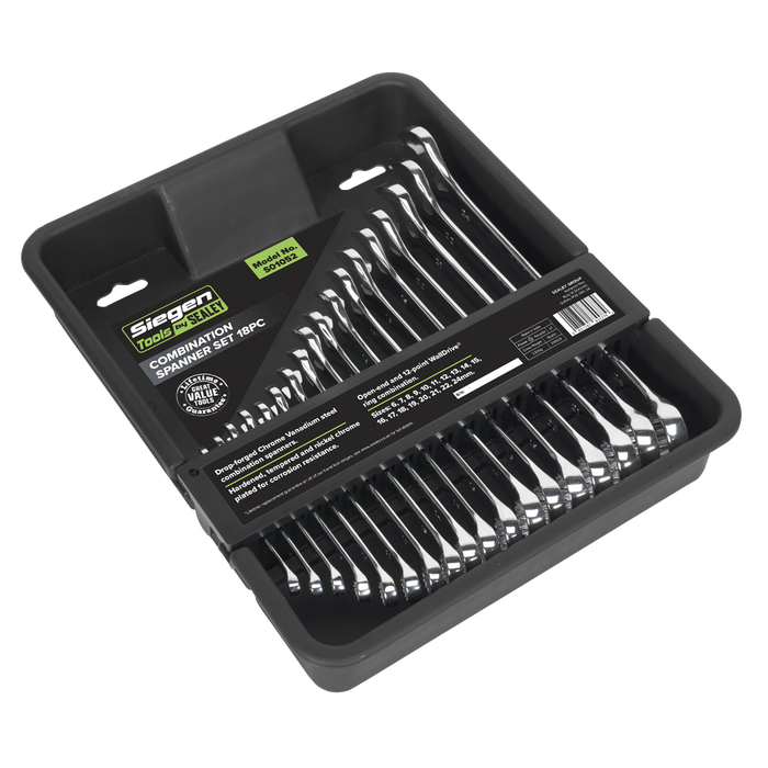 Siegen Combination Spanner Set 18pc | S01052