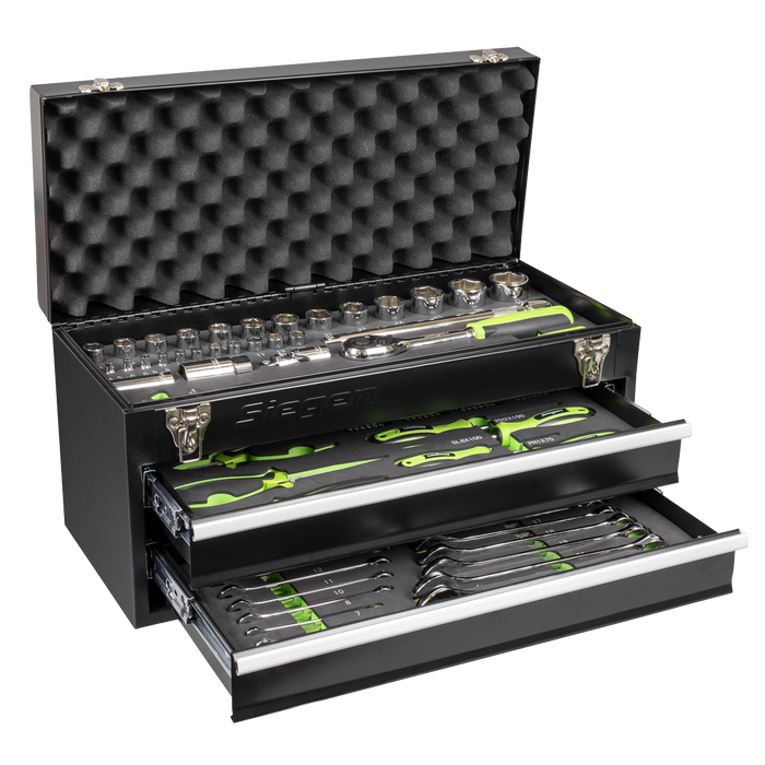 Siegen Portable Tool Chest 2 Drawer with Tool Kit 90pc | S01055