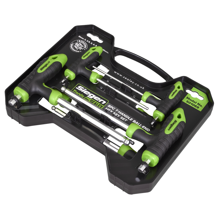 Siegen T-Handle Ball-End Hex Key Set 8pc | S01069
