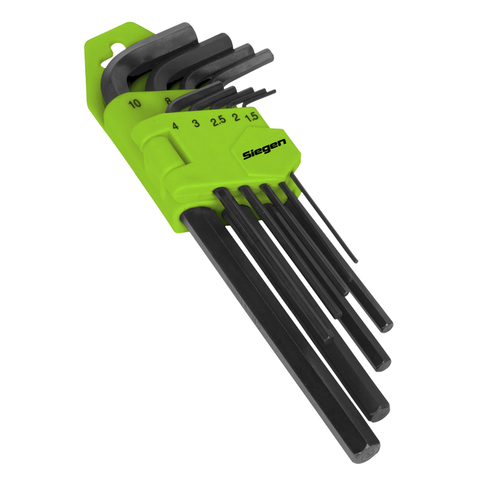 Siegen Long Hex Key Set 9pc | S01091
