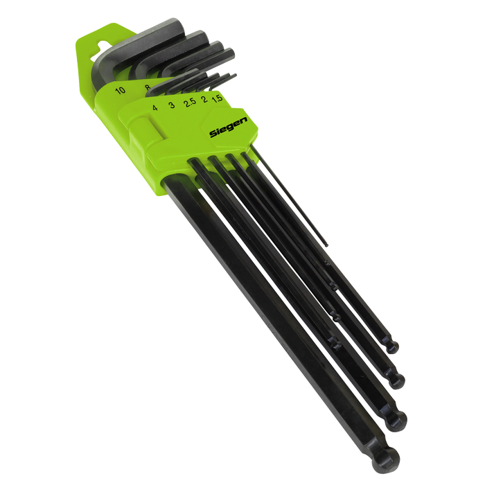 Siegen Extra-Long Ball-End Hex Key Set 9pc | S01094