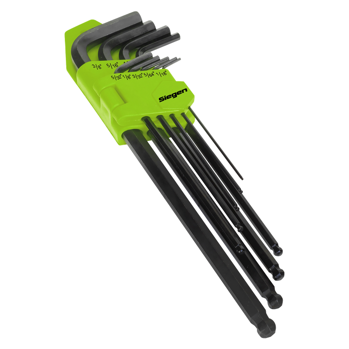 Siegen Imperial Extra-Long Ball-End Hex Key Set 9pc | S01099