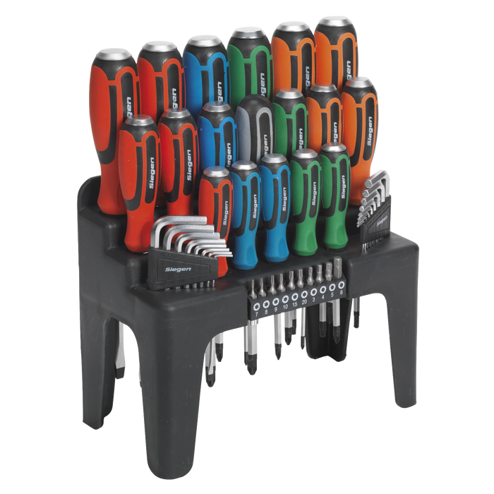 Siegen Hammer-Thru Screwdriver, Hex Key & Bit Set 44pc | S01106
