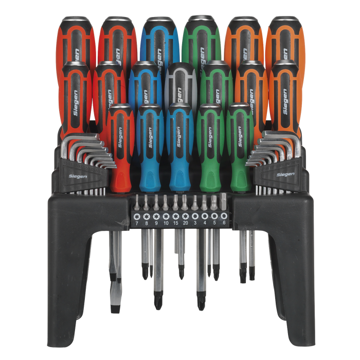 Siegen Hammer-Thru Screwdriver, Hex Key & Bit Set 44pc | S01106